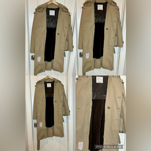 ✨VTG EUC✨London Fog Taupe Long Double Breasted LINEDTrench Coat Men's 42 Long - Picture 8 of 15